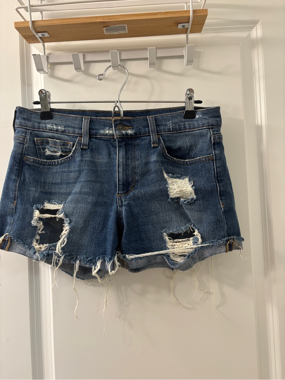 Joe's Jeans Distressed Dark Blue Denim Cutoff Shorts